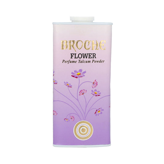 broche-flower-talcum-powder-125gm-front-side-aluminum-container-with-flowers-desgn