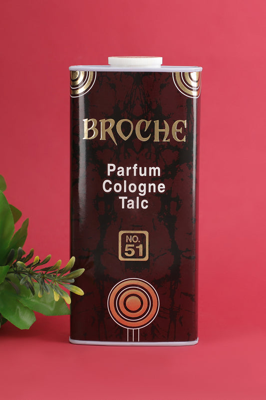 broche-51-talcum-powder-aluminum-container-with-brown-design-and-leaves-on-side